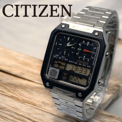 Rare Citizen Digital Analog TEMP Dual Time Watch | eBay