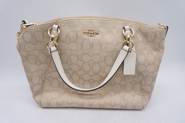 mini kelsey satchel in signature jacquard