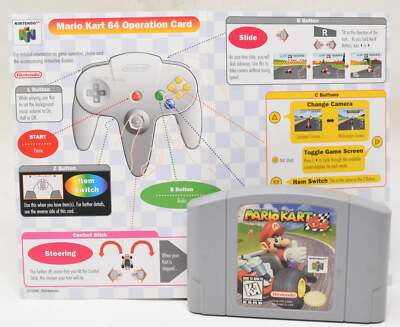 Nintendo 64 N64 Mario Kart 64 Video Game Cartridge Operation
