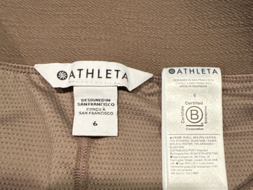 Athleta Brooklyn Heights High Rise Skort Skirt Mushroom Pyrite Taupe Size 6 New - Picture 5 of 6