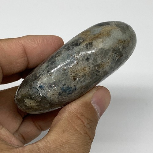 124.5g, 2.7"x1.9"x1"Blue Quartz Palm-Stone Crystal Polished Reiki Energy,B3926 - Picture 6 of 10