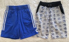 Lot of 2 - adidas Boys Cotton Jersey Shorts, Medium 10/12 Blue Gray