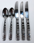 5 x Cambridge Landscape Stainless Flatware Dinner Spoons / Knives Frosted Modern