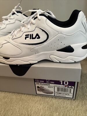 Fila Tri Runner 1CM00882-125 White/Navy Leather Athletic  display picture 1