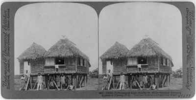 8'' x 10'' 1910 Photo Picturesque nipa shaks on stilts - typical country homes