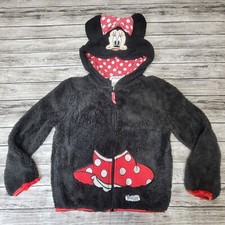 Disney Park Size S Minnie Mouse Hoodie Long Sleeve Full Zip Black
