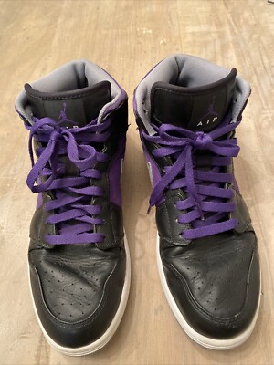 2012 Nike Air Jordan 1 Retro Phat Court Purple Mid. Size 10. 364770-018 Preowned