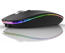 LED Wireless Mouse, G12 Slim Rechargeable Wireless Silent Mouse, 2.4G Portable