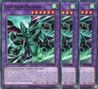 yugioh 3x Luftiger Fresser INFO-DE089 COMMON 1AUFLAGE DEUTSCH