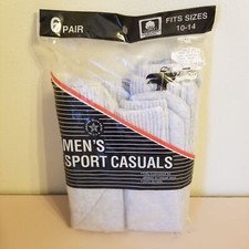 6 Mens Sport Casuals USA Gray Cotton Blend Vintage Tube Socks Sizes 10 to 14