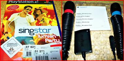 PS2 SINGSTAR TURKISH PATY + 2 ORGINAL SONY PS2/PS3 MIKROS+USB
