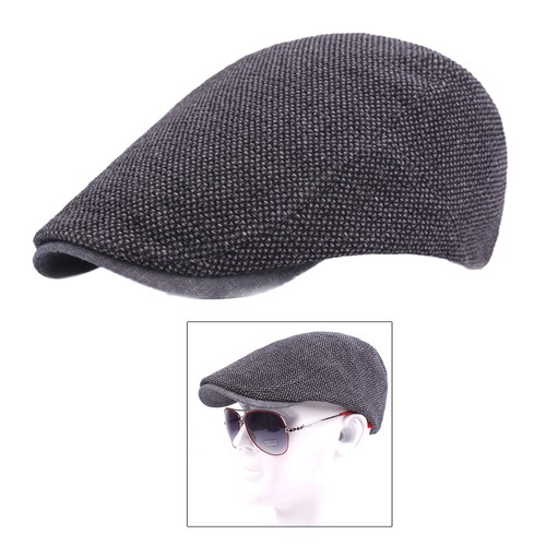 1PC Men Newsboy Cabbie Driving Hat Retro Peaked Spring Autumn Caps (Black) - Picture 3 of 11