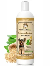Oatmeal Shampoo for Dogs + Aloe Vera & Vit E.  Puppy shampoo deshedding - 16 Oz