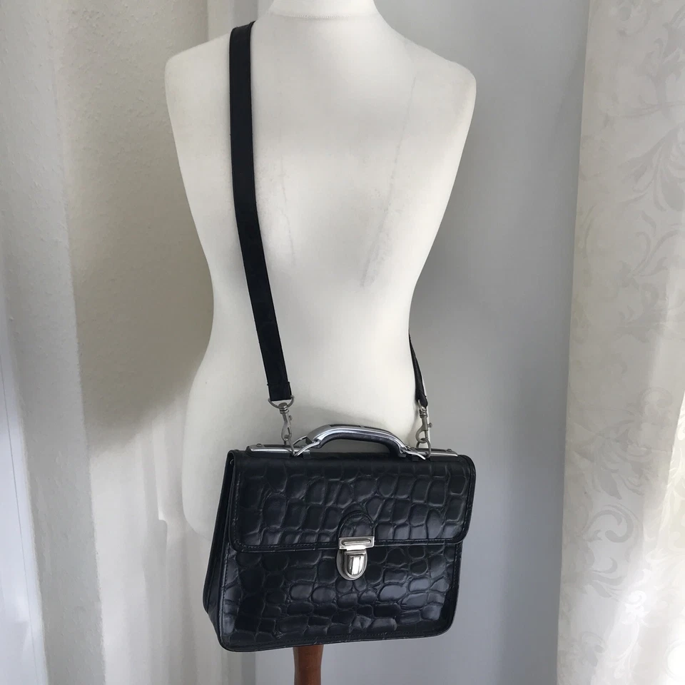 Reisenthel Tasche 31x8x23 cm schwarz Handtasche Crossbody Umhängetasche Croko - Bild 2 von 4