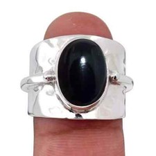 Black Onyx Gemstone 925 Sterling Silver Statement Ring Jewelry All Size C41