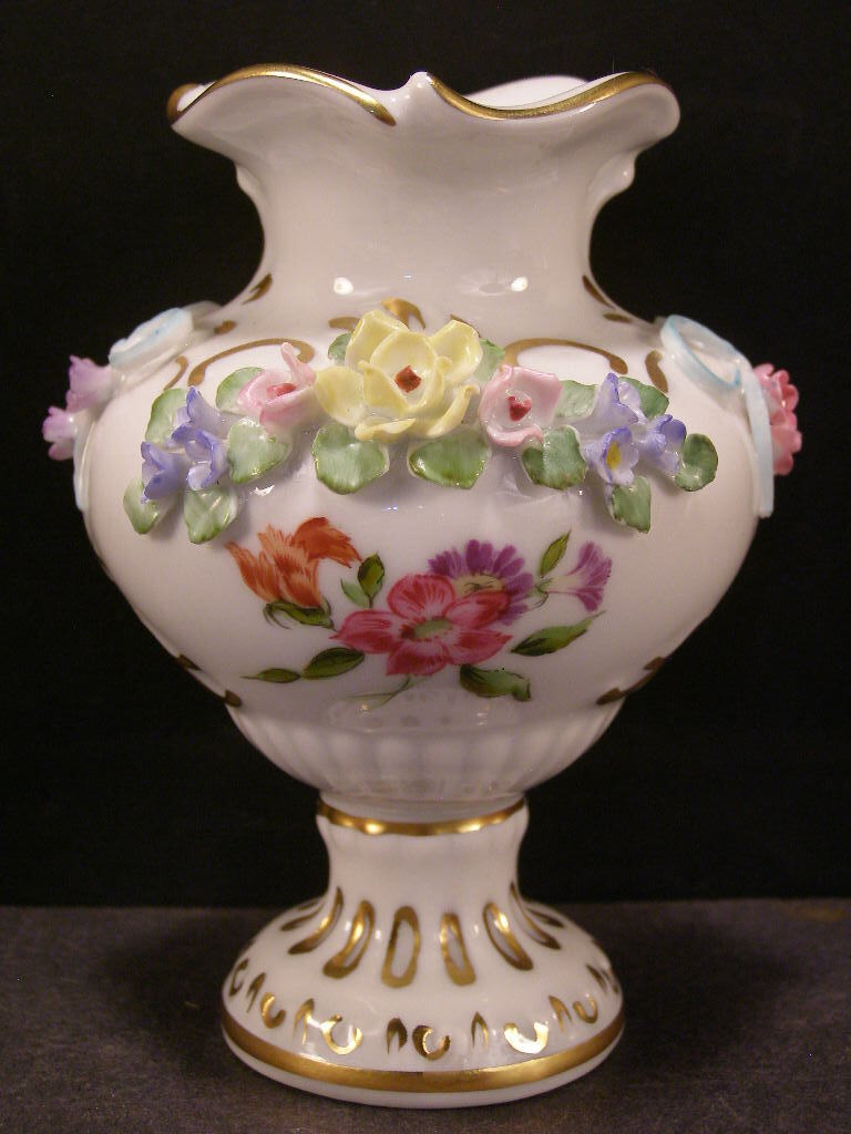 Old German Porcelain H PAINTED Helena Wolfsohn Dresden Applied