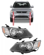 PAIR FRONT HALOGEN HEADLIGHT LAMPS XENON SET for MITSUBISHI OUTLANDER 2007-2009