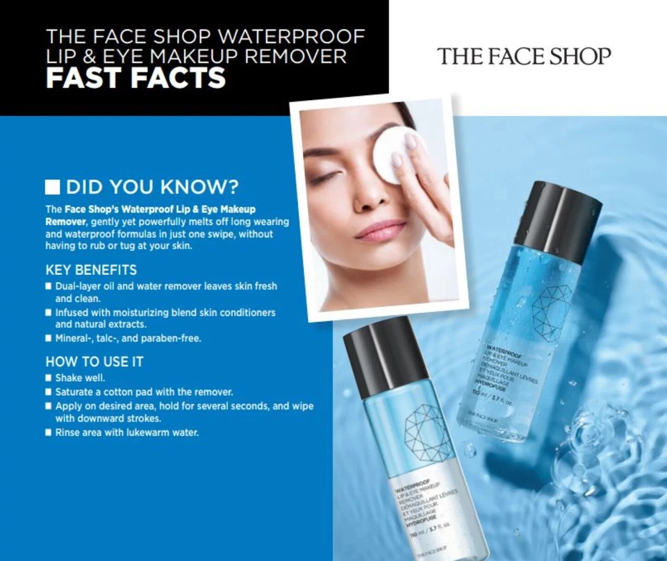 Removedor de maquiagem impermeável Avon The Face Shop olhos e lábios ~ 3,7 oz ~ ENVIO NO DIA SEGUINTE - Imagem 2 de 4