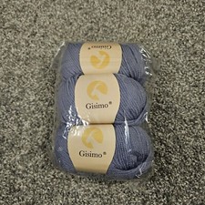 100 Merino Wool Yarn, 6-Ply Luxurious and Soft Yarn 3 balls Morandi Blue