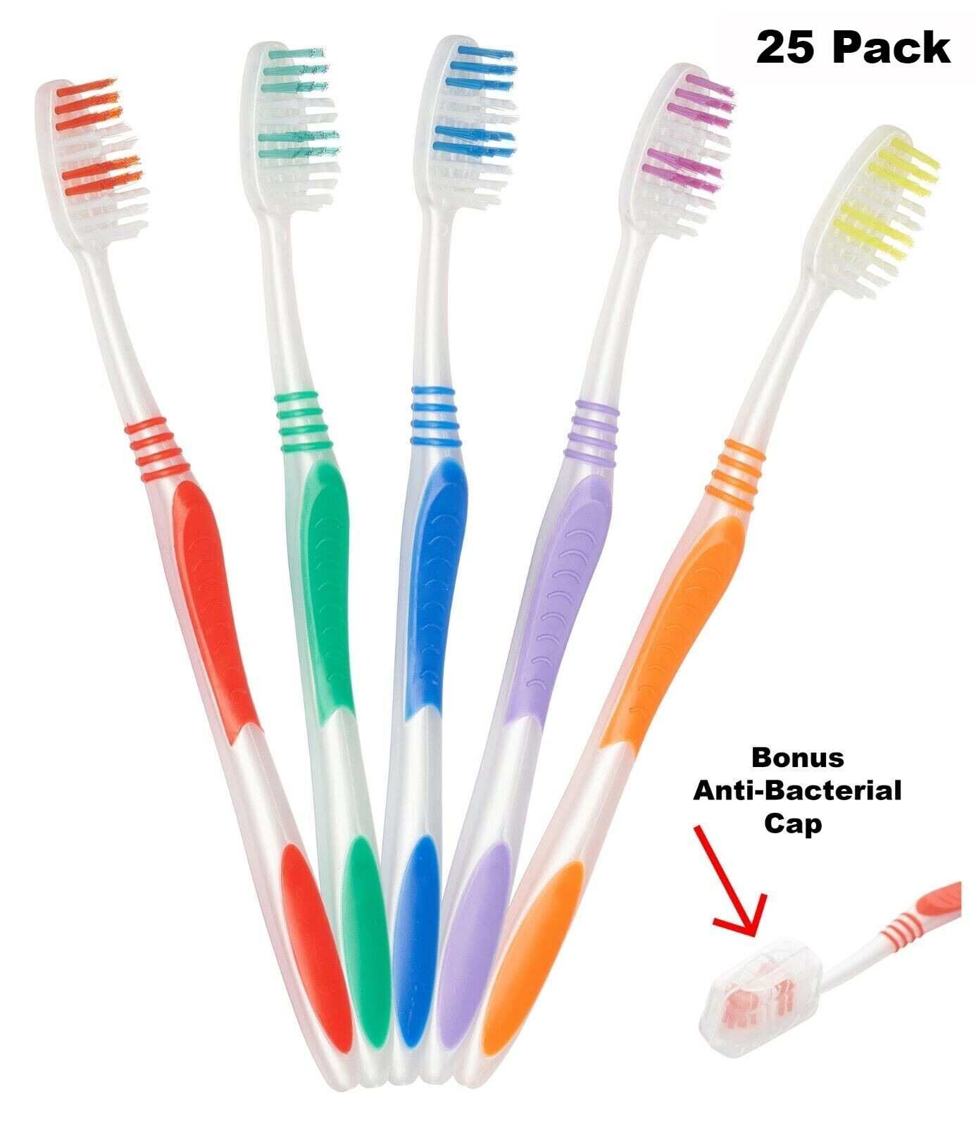 25 Pack Wholesale Toothbrush Individually Wrapped Classic Me