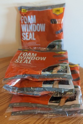 MD Large 3/8'' x 1/2'' x 17' Foam Weatherstrip Window Seal L 5 Pack New Gray 02097