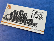 Canon FD lens Sales Brochure guide List EX