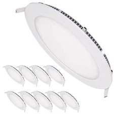 10 Pcs 12W 6" LED Recessed Panel Ceiling Down Light Ultra-thin Cool White