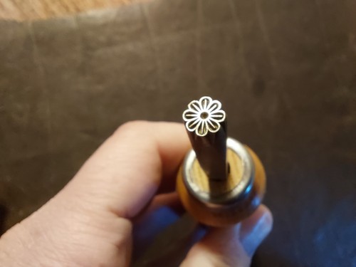 BUCHBINDER 2 schöne Messing Vergolde Stempel BLÜTEN Buchbinden BUCHBINDEREI - Bild 7 von 9