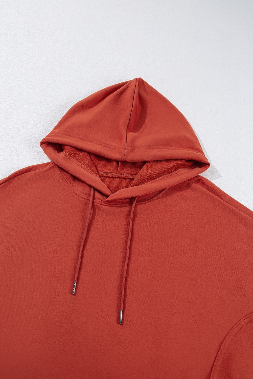 Rust Red Drop Shoulder Hoodie M Baggy Drawstring Pocketed Sweatshirt UK image 8