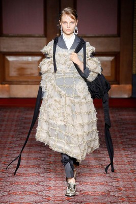 Simone Rocha BGREY × BLACK ribbon design (Bow detail suiting) wool slacks pants
