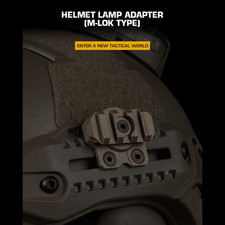 Adaptador de lámpara de casco táctico M-LOK casco riel lateral montaje de linterna 360 grados