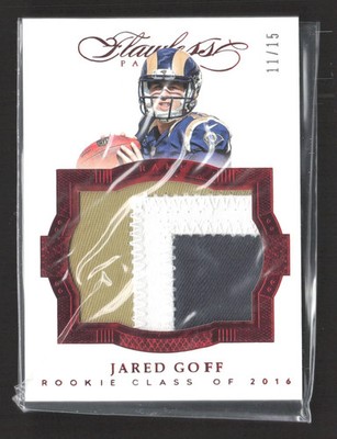 2016 Panini Flawless Jared Goff #RPJG 11/15 Patch Rookie Patches