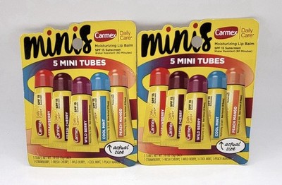 2 Pack - Carmex Minis Moisturizing Lip Balm 5 Tubes each w/ SPF 15 - NEW