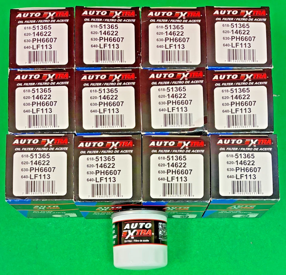 Case of 12 Engine Oil Filter AUTO EXTRA 618-51365 For NISSAN, MAZDA, PH6607 Foto 2 de 3