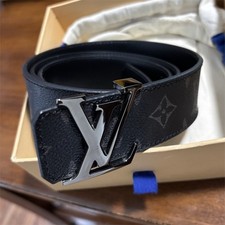 Louis Vuitton Black Monogram Adjustable Men's Belt 40mm with Buckle Logo
