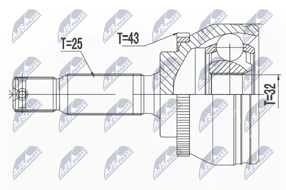 N.T.Y. NPZ-MS-063.NTY Joint Kit, drive shaft for MITSUBISHI