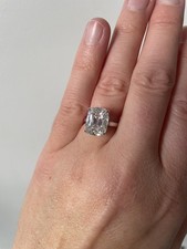 5.02ct Cushion Brilliant antique cut lab-grown diamond engagement ring
