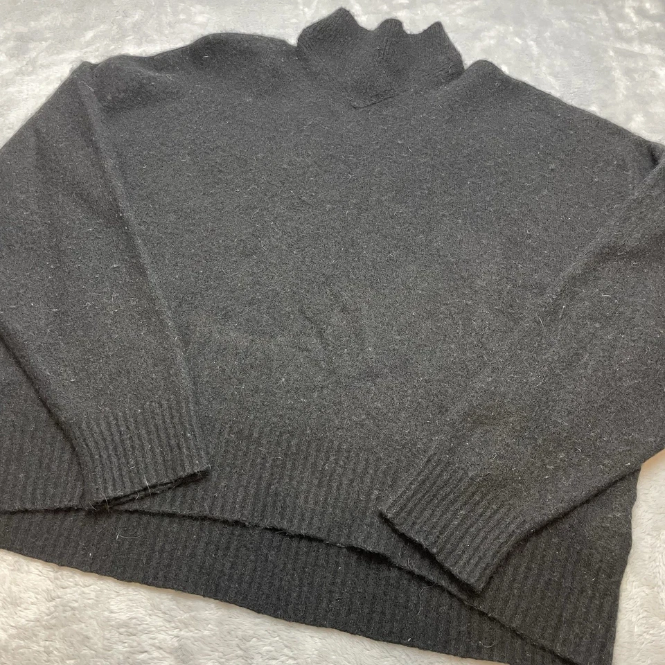 Suéter AllSaints Asha Cuello Simulado Para Mujer XS Negro Mezcla de Lana Recortado Sobredimensionado Cuadrado Foto 2 de 4