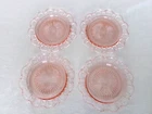4 Pink Old Colony Laced Edge 7 1/4" Salad Plates - Hocking Depression Glass