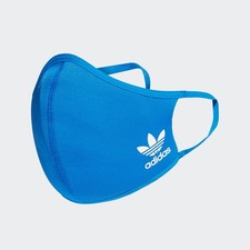 Adidas Face Cover Blue Reusable Cloth Mask with Trefoil Logo Small Large