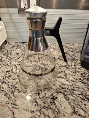 Vintage Mid Century MCM Atomic Inland Glass Coffee Carafe  1958