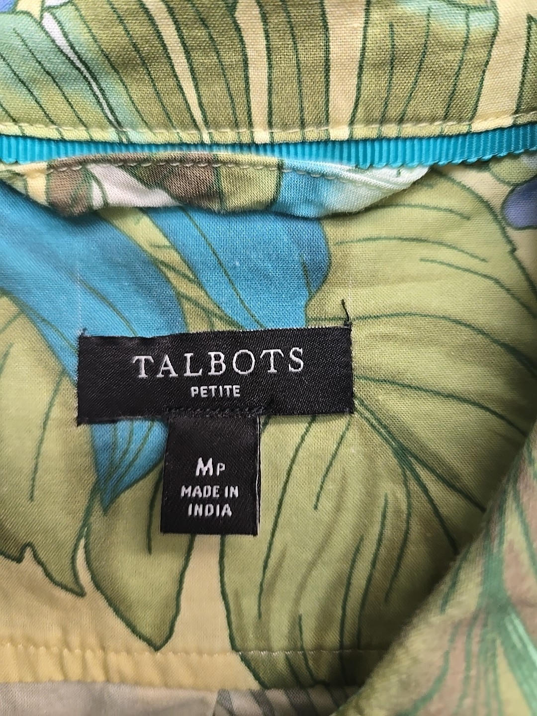 Talbots Medium Petite Button Down Cotton Blouse Y… - image 6