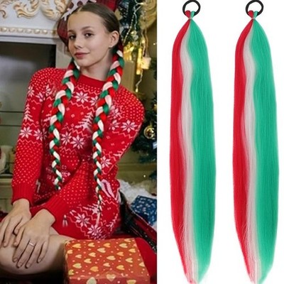 2pcs Children's Women's Ponytail Wig Hair Extensions, Braids Boxing B8A9