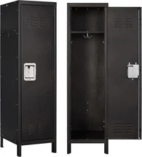 Metal Storage Locker, Lockable Employees Metal Locker with Door, 55" Height Stee