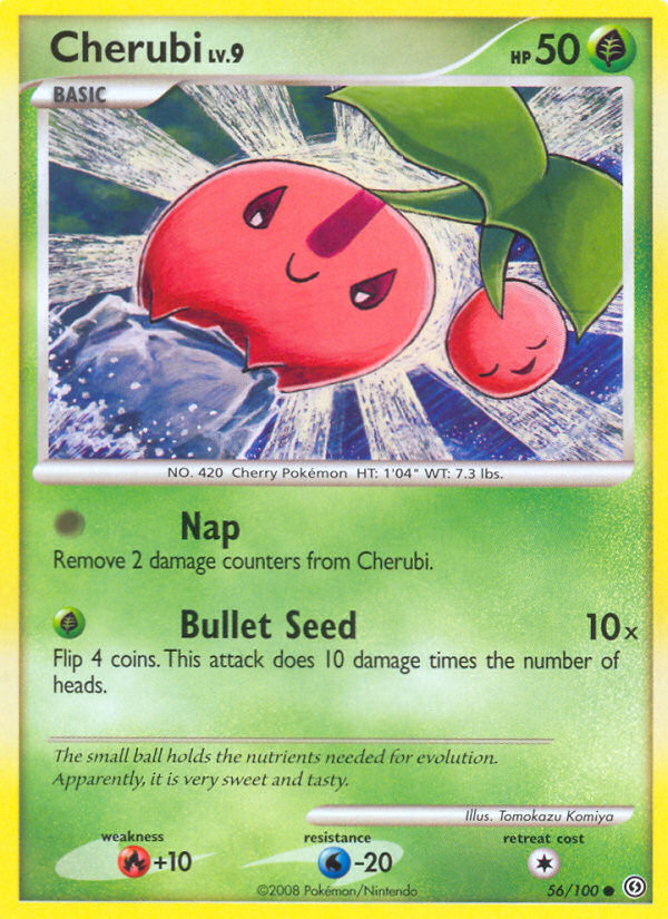CHERUBI - (ARTIST TOMOKAZU KOMIYA) POKEMON COMMON 2008 STORMFRONT 56/100 NM