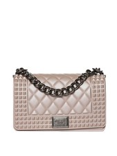 Borsa a Spalla Marc Ellis Gomma Rosa Grigio Rame Catena Oro Bottone Magnetico