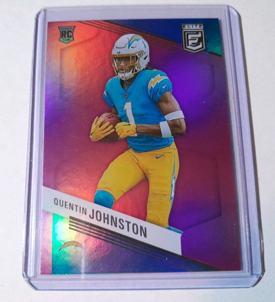 2023 Panini Donruss Elite Quentin Johnston RC Pink Rookie Card #176 Chargers