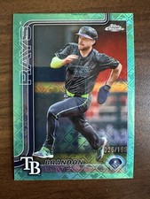 BRANDON LOWE 2025 Topps Chrome Logofractor Aqua Refractor #D /199 Rays #113
