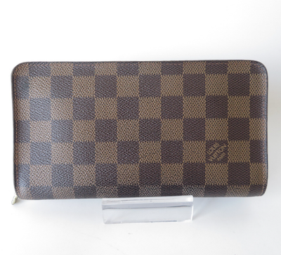 more Authentic LOUIS VUITTON Damier Ebene Porte Monnaie Zip Around Long