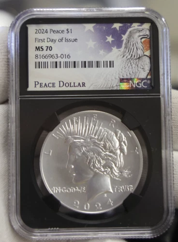 2024 US Peace 1 oz .999 Silver Dollar NGC MS70 Black Core Slab
